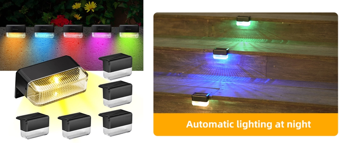 多色RGB LEDの太陽塀は屋外の階段の庭のための景色をつける