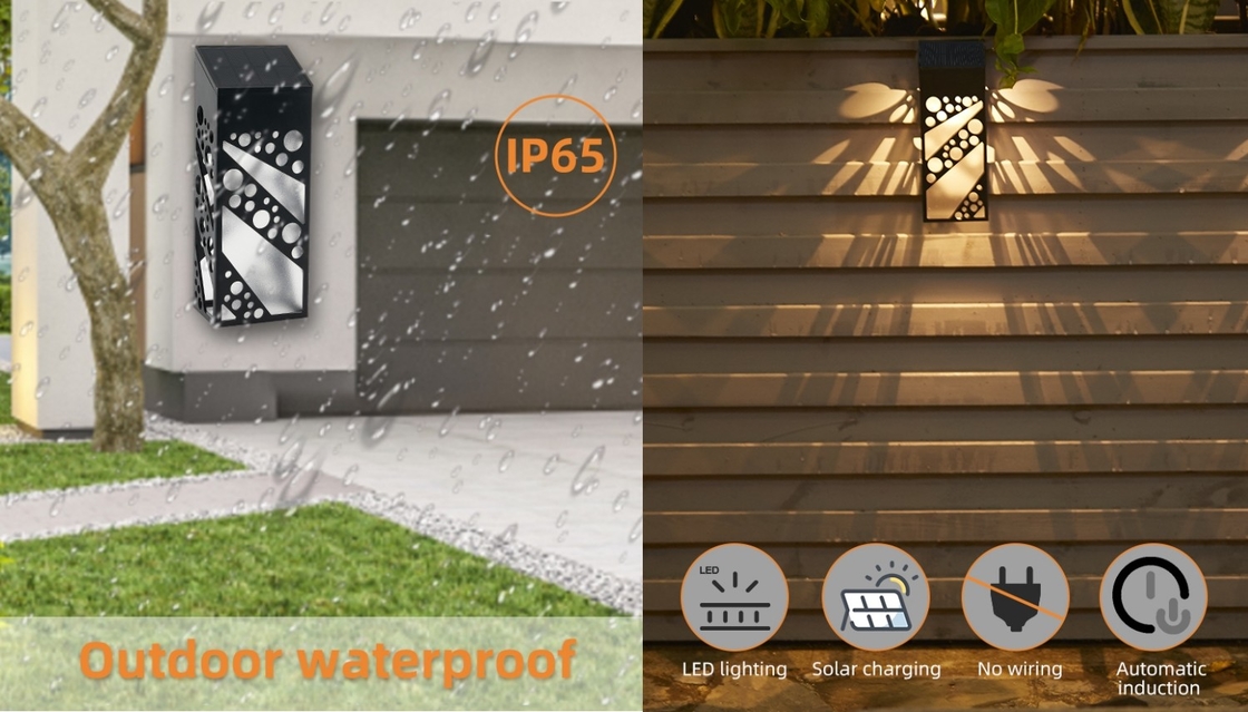 IP65紫外線抵抗力がある塀の庭ライトをつける防水太陽壁ライト屋外LED