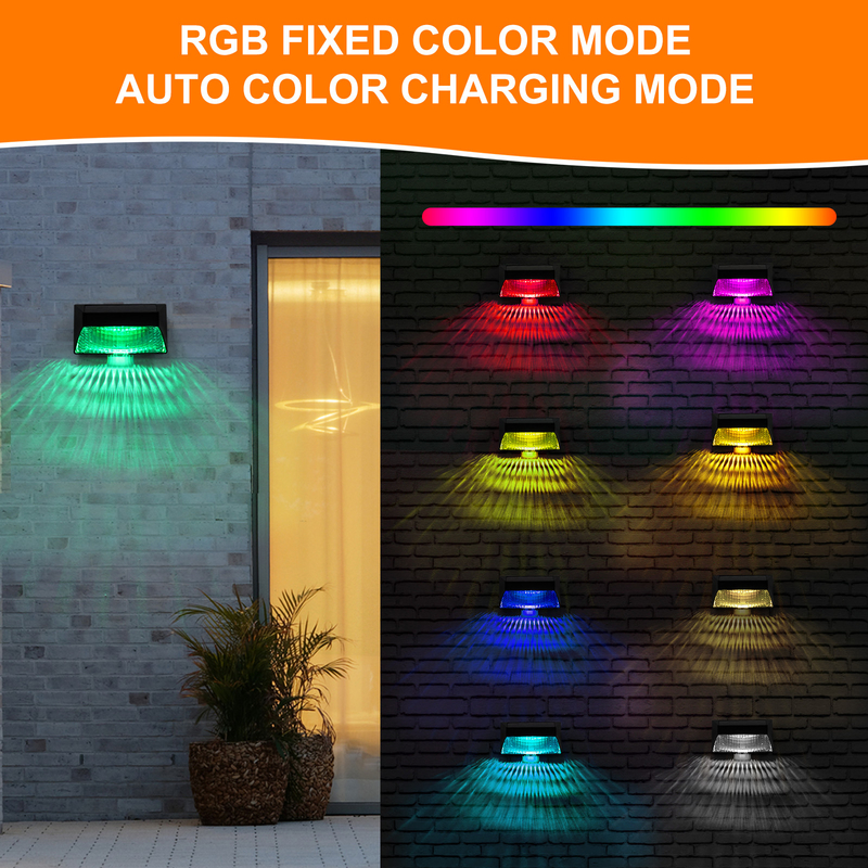 3.7V屋外の太陽庭ライトRGB装飾的な壁の景色の塀LED 123 * 60 * 65mm