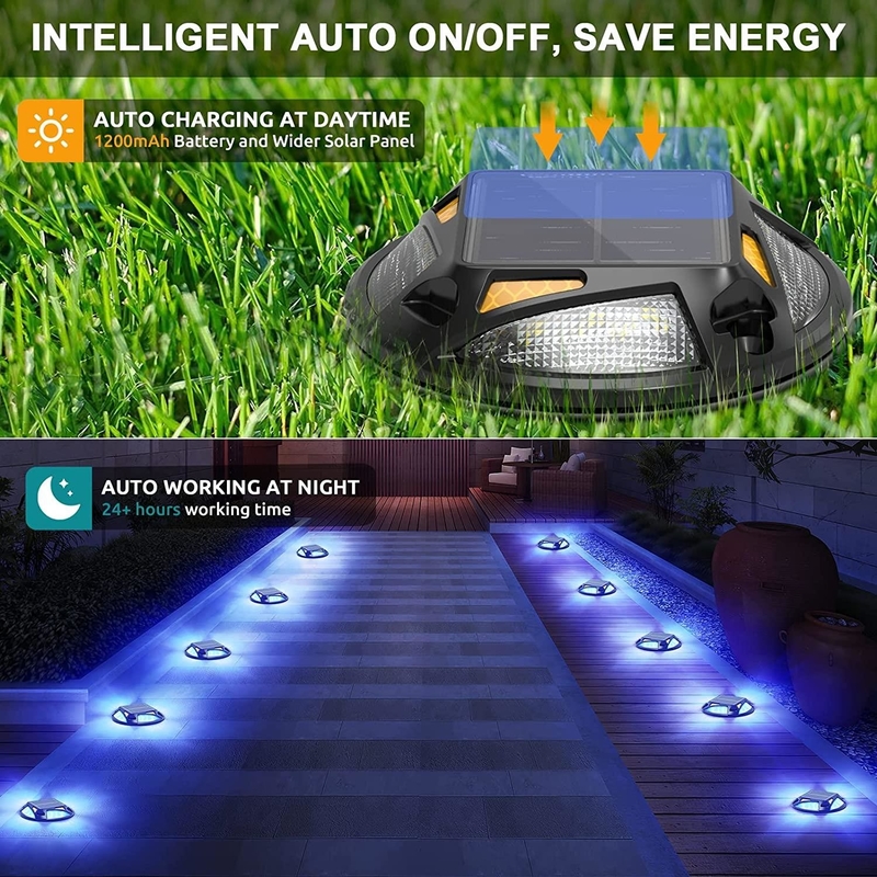 アルミニウム 太陽光 LED ドックライト LED デックランプ ステップ 歩道 階段 庭園 地面 歩道