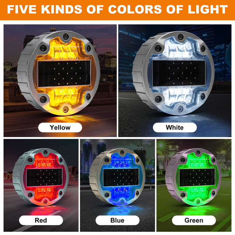 LED 太陽光道路 道路 安全 を 強化 する 色とりどりの 光源 を 備えた 道路 スタッド