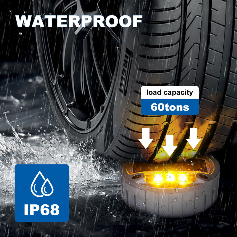 LED 太陽光道路ストッド IP68 防水 白/黄色/赤/青/緑 -40C~85C 温度 0.2W 電力