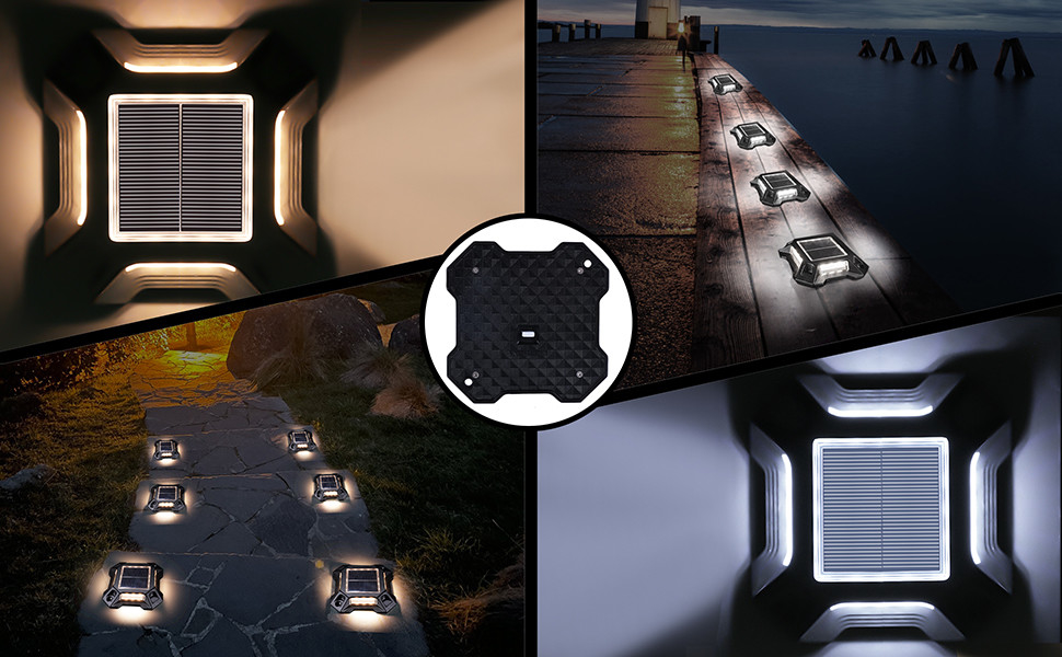 IP 68 防水太陽光 LED デッキライト 屋外装飾太陽光ステップドックランプ パティオヤード