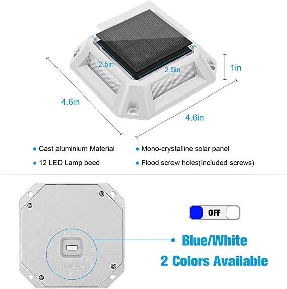 太陽光LEDドックライト スクロール設置 暖かい白 / 冷たい白色 215gで軽量