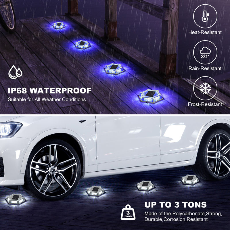 IP68 防水 アルミニウム ソーラー ドック ライト 冷白 スクリュー 設置 太陽光発電