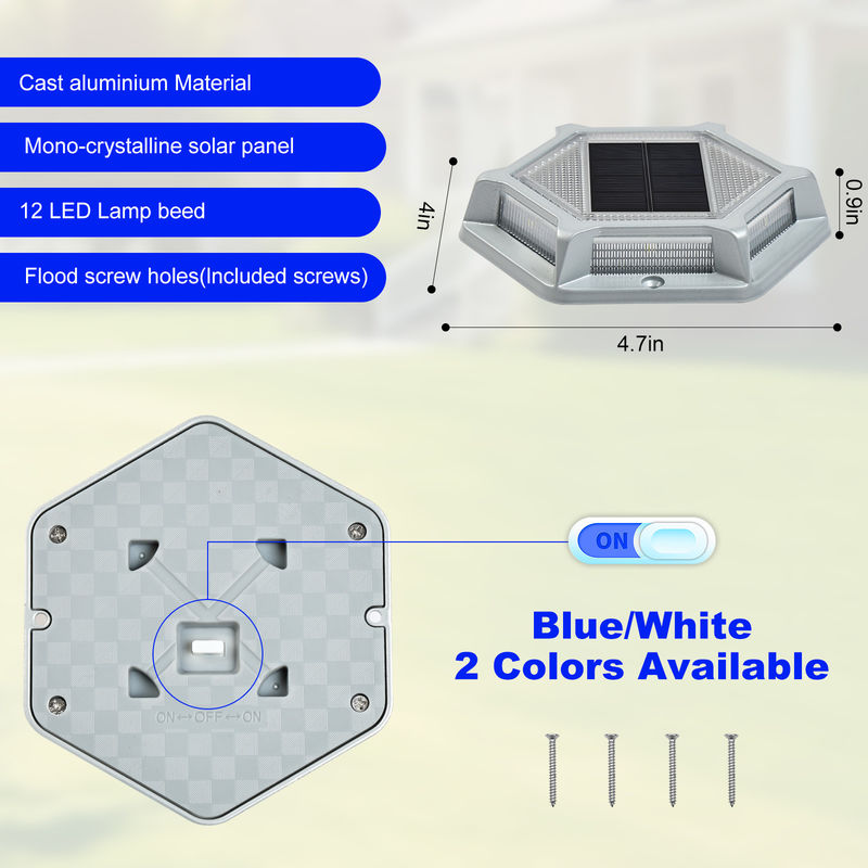 20 ルメン 青/冷白 太陽光ドックライト アルミ体 IP68 防水レベル 150g 2V 電圧
