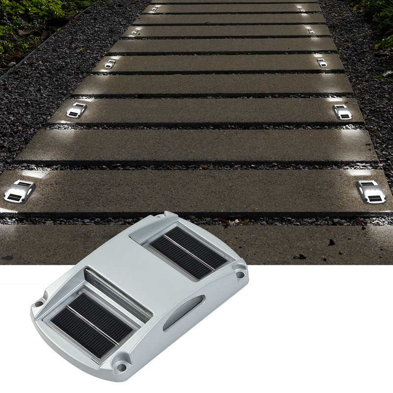 IP68 防水ブルー/冷白色 LED 太陽光ドックライトセット - 4 パック 130*80*22MM