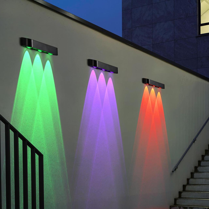 室外太陽光壁ライト 3Pcs LED RGB呼吸 IP65 ABA PCシェル