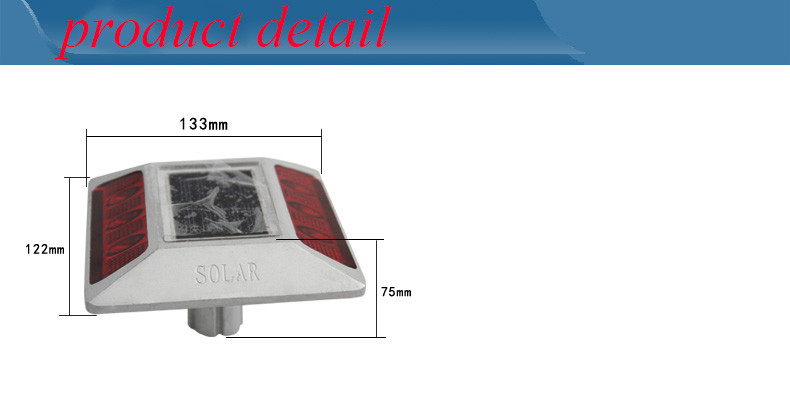 ソーラーロードスタッド 2V LED IP68 防水 アルミ合金 PC 反射 黄色 赤 白 青 緑