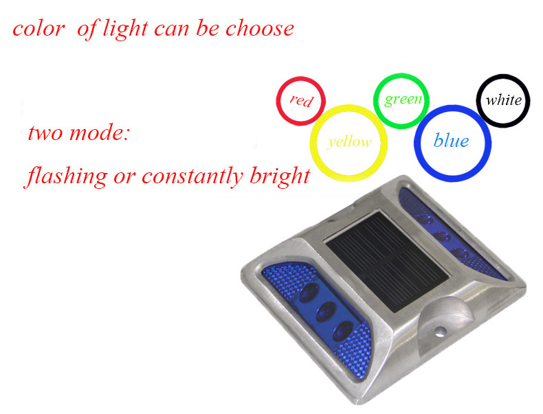 白 黄色 赤 青 緑 330g 2V LED 太陽光発電道路ストッド 作業温度 -20C-70C アルミ合金