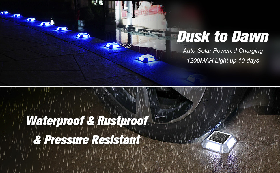 屋外 IP68 防水 歩道 道路 LED 道路 スタッド マーカー ステップ ライト ドライブ ライト 太陽光発電