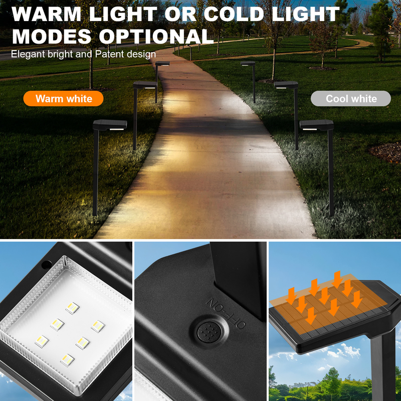 太陽光発電のLEDステークライト オートオン/オフ 6 PCS LED IP65 防水