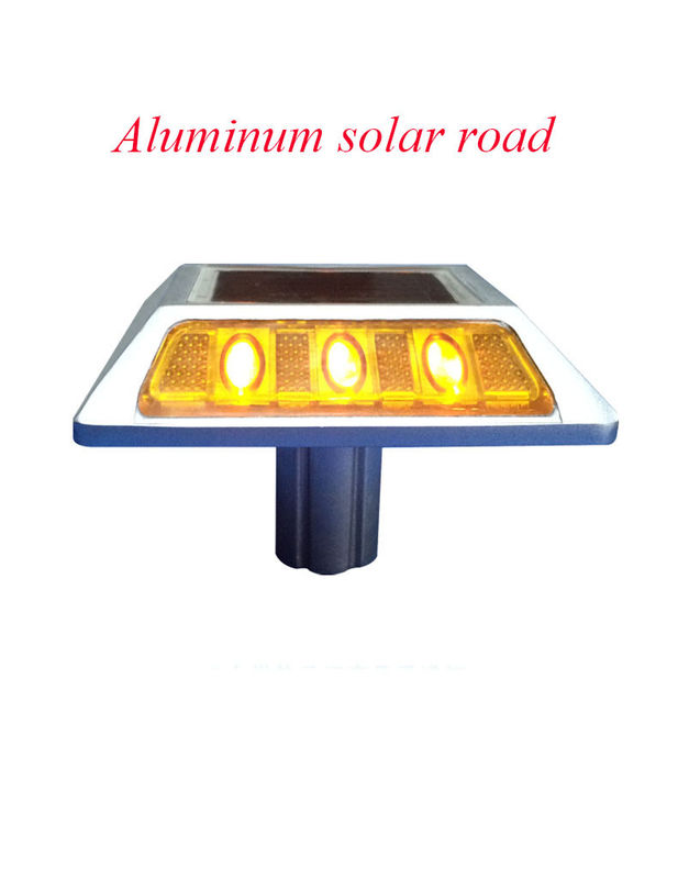 IP68 防水 太陽光 スパイク LED 鋳型 アルミ 反射器 脚付き道路交通指示灯