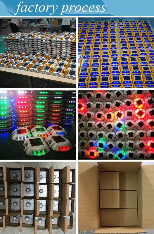 IP68 防水 太陽光 スパイク LED 鋳型 アルミ 反射器 脚付き道路交通指示灯