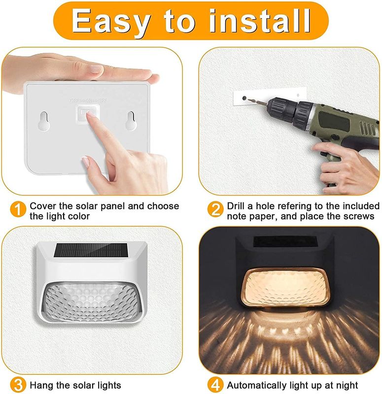 太陽光発電の屋外防水装飾灯 壁 壁 階段 壁