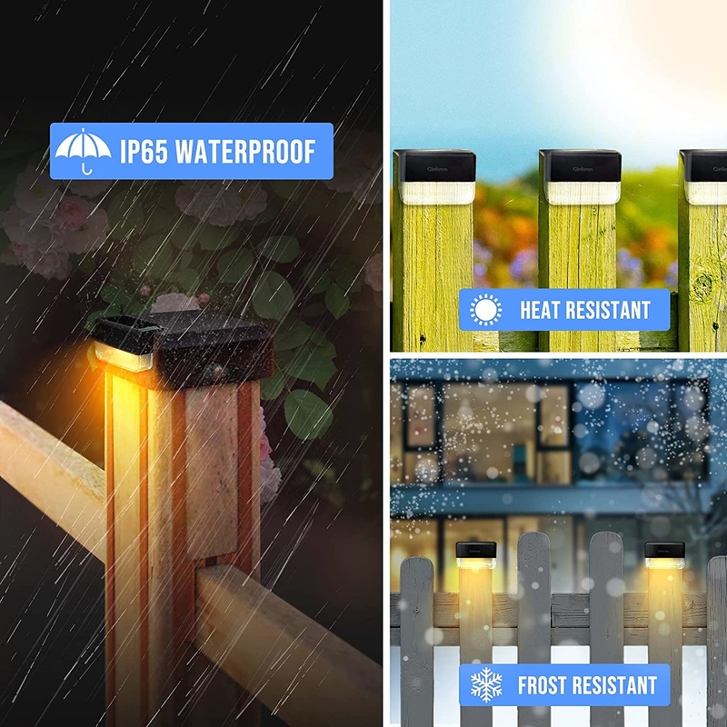 IP65 防水 屋外太陽光壁灯 ホット ホワイト RGB 太陽光フェンス 壁灯