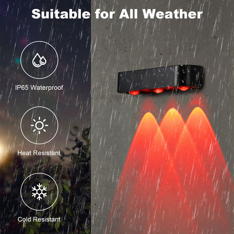 ホットホワイト RGB 太陽光発電 IP65 防水 屋外 LED フェンスライト 200g 屋外用