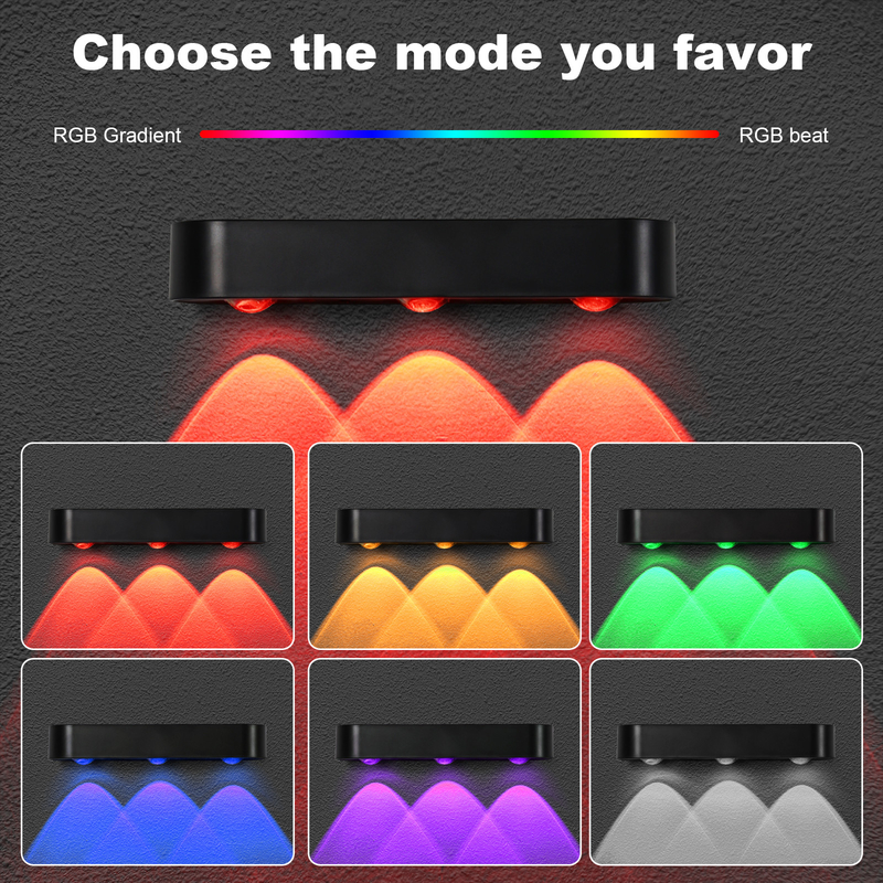 200mAh 太陽光発電 IP65 防水 ABS PMMA LED フェンスライト ホットホワイト RGB