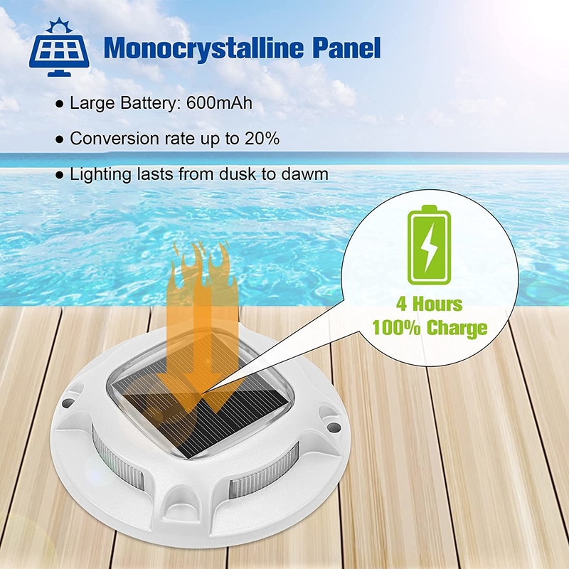 IP67 防水太陽光ドックライト バッテリー 1.2V/600MAH Ni-Mh バッテリー -20C- 60C ドック安全と照明