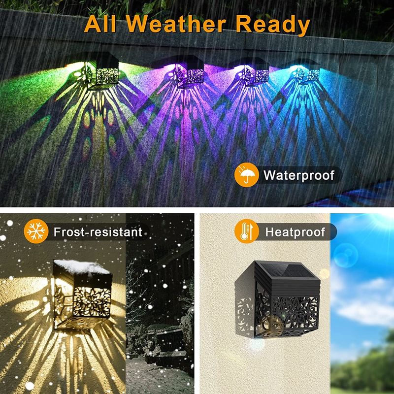 太陽塀ライト包囲されたランプをつける2つのモード多彩な太陽庭ライトLED