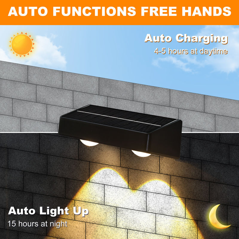 131*45*39mm IP65 モノ結晶シリコン 太陽光屋外灯 長期間の屋外用 黒色